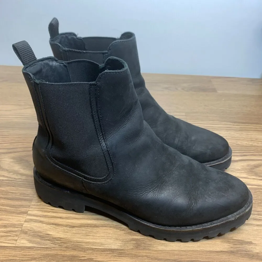 Thursday Boot Co. Legend Chelsea Boot Black Matte Leather Lug Sole Womens US 9.5